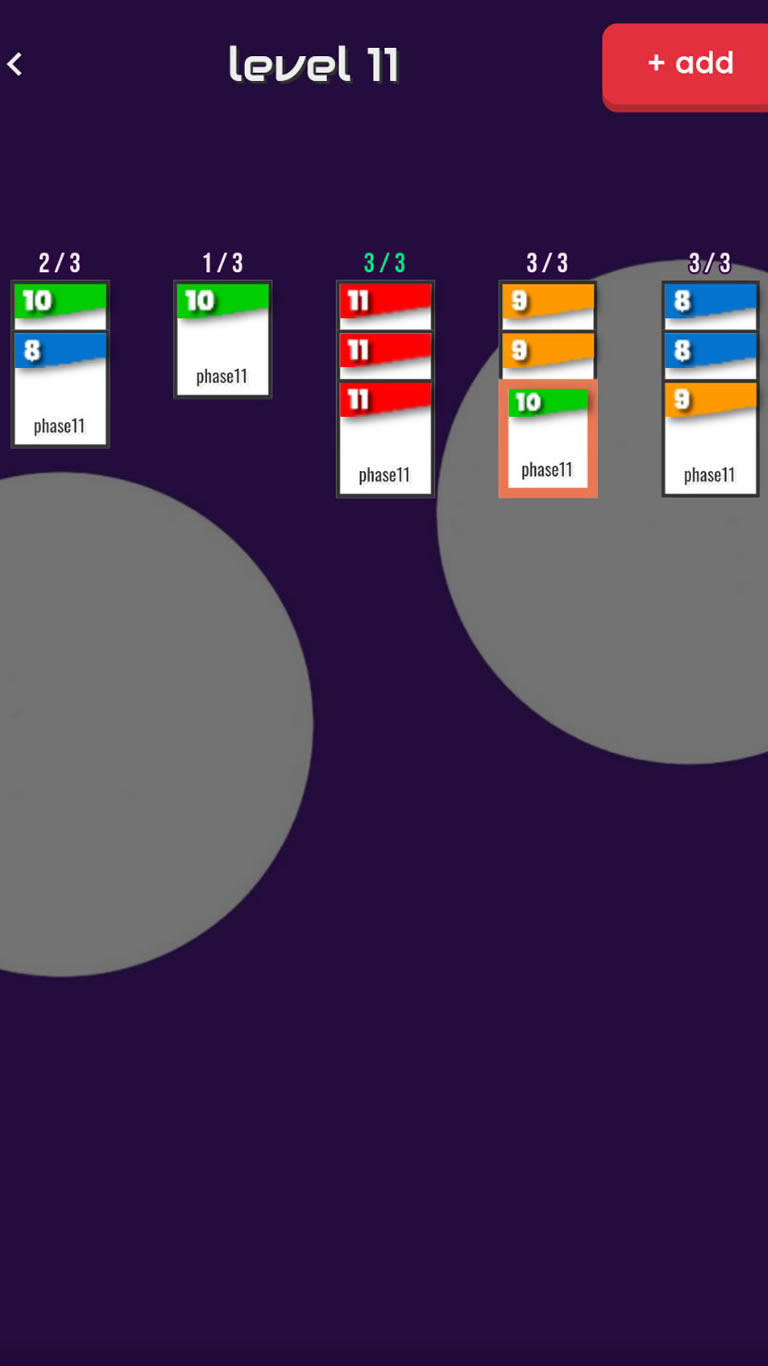 Phase 11: Card Sort, Strategy Game Screenshot