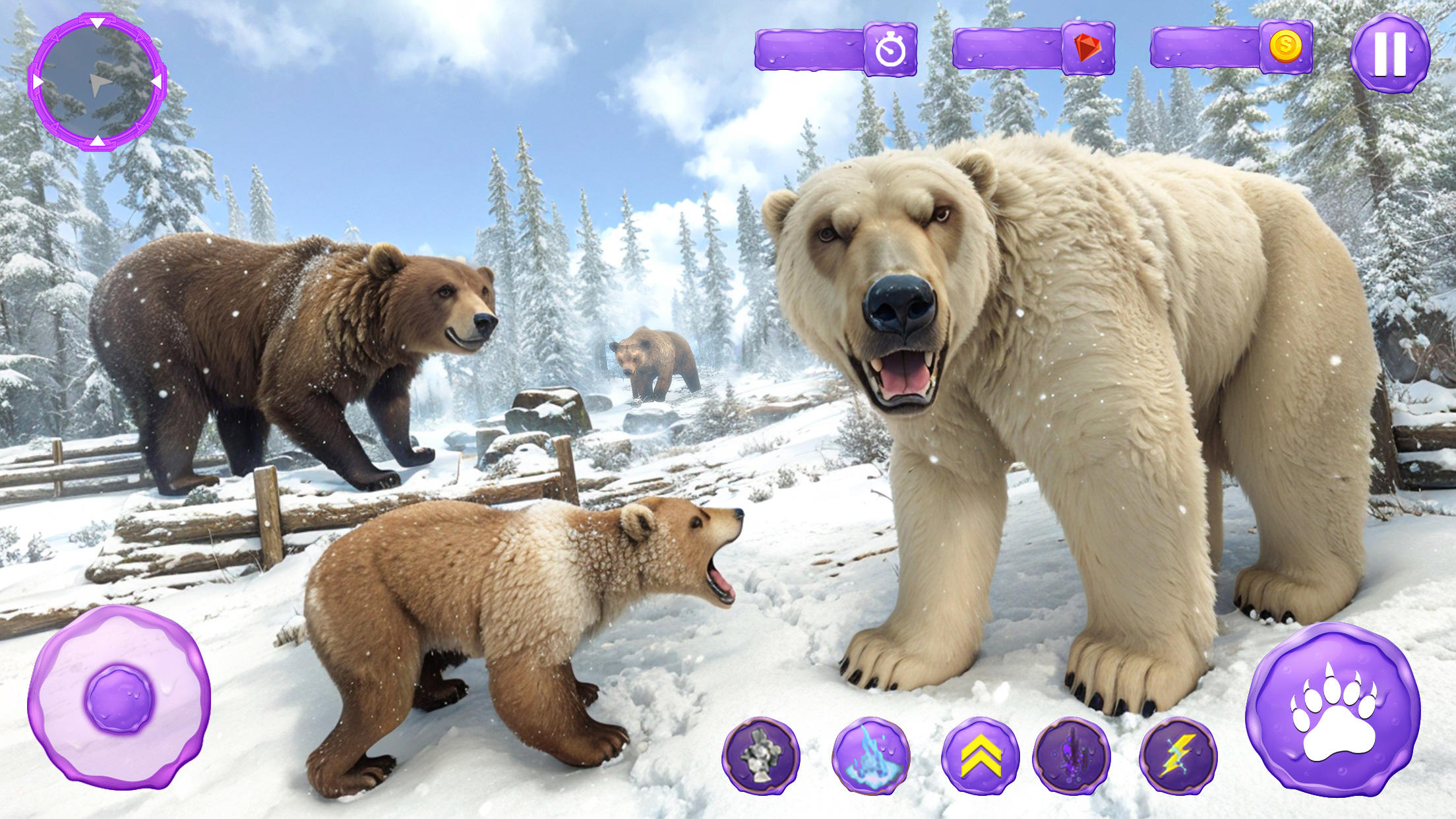 Скриншот игры Arctic Polar Bear Family Sim