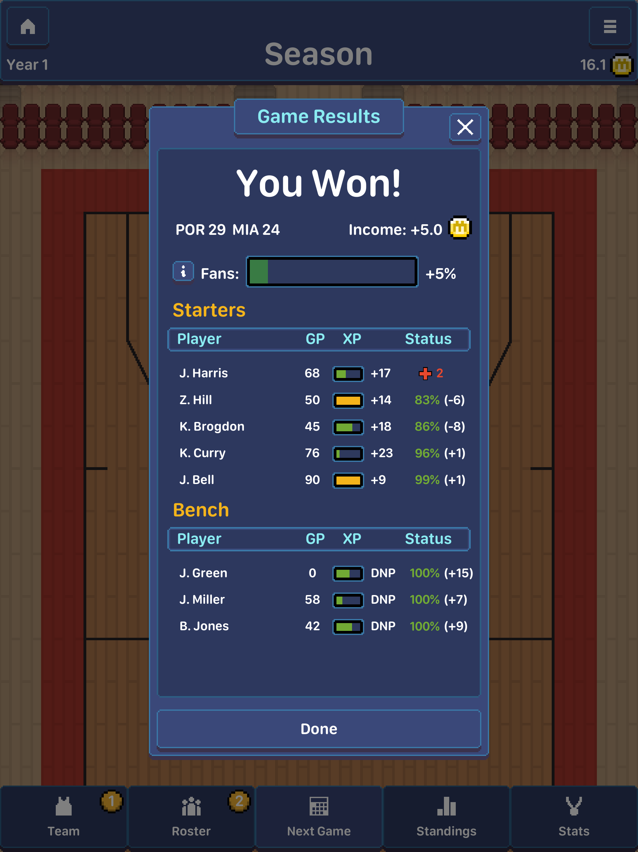 Hoop League Tactics ภาพหน้าจอเกม