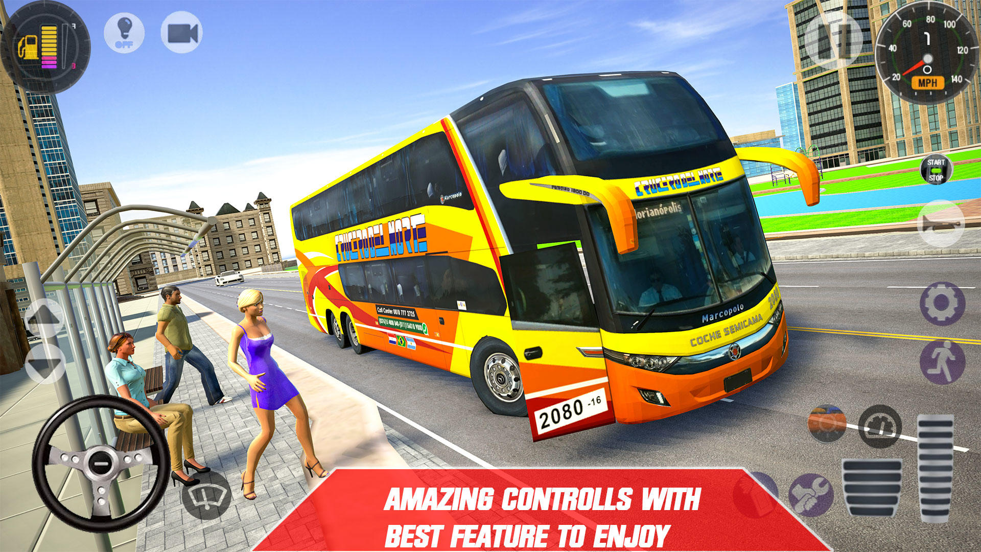 Screenshot 1 of Новая игра-симулятор городского автобуса - автобусные игры 2021 1.1
