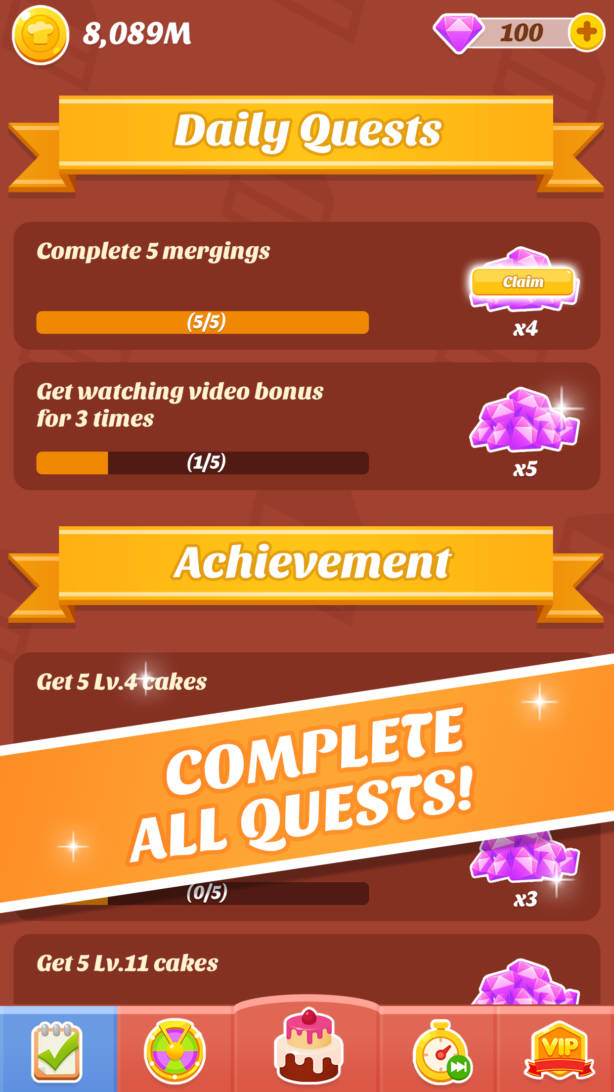 Merge Desserts - Idle Game Game Screenshot