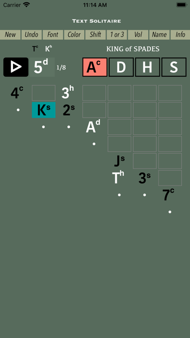 Ảnh chụp màn hình Text Solitaire