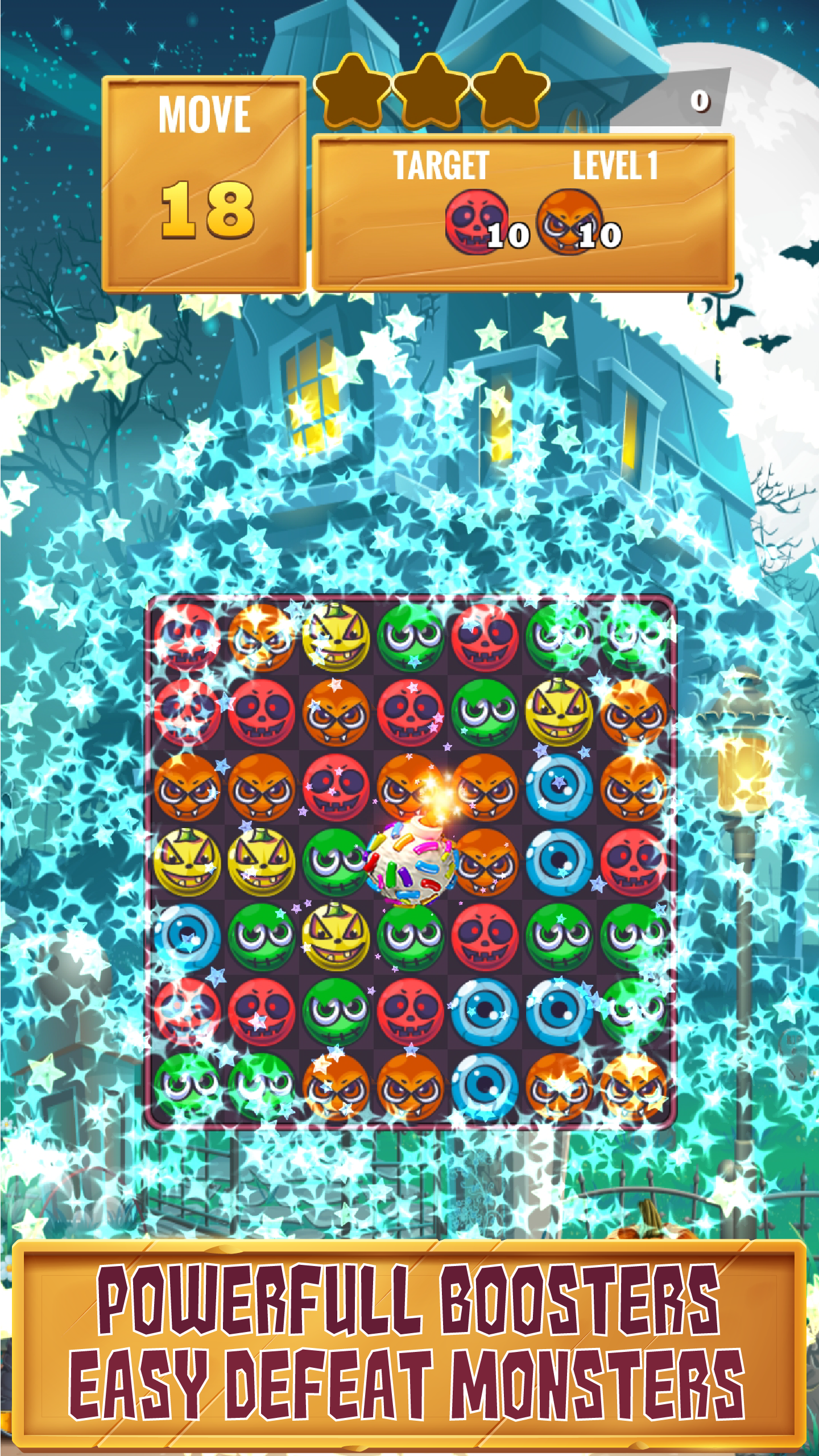 Ghost Monster - Match 3 Games Game Screenshot