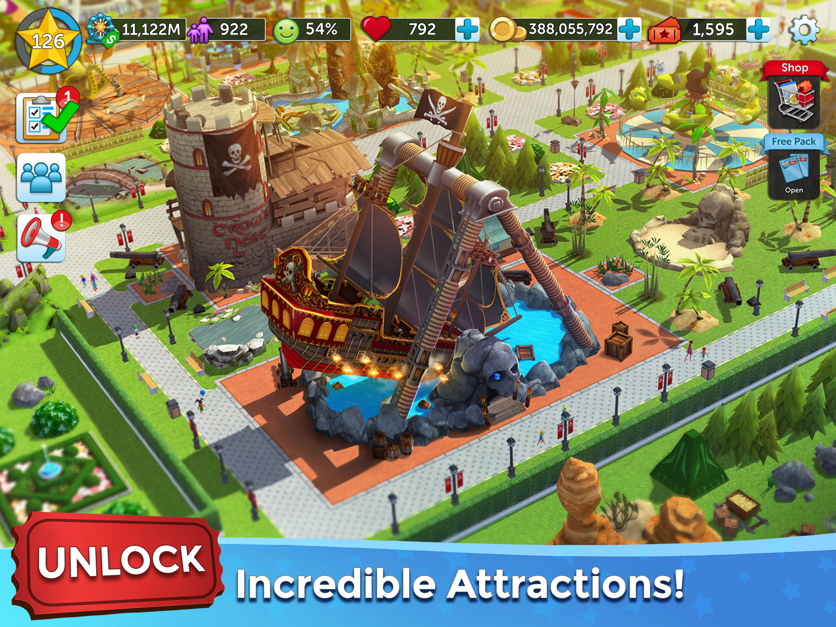 RollerCoaster Tycoon NETFLIX Game Screenshot