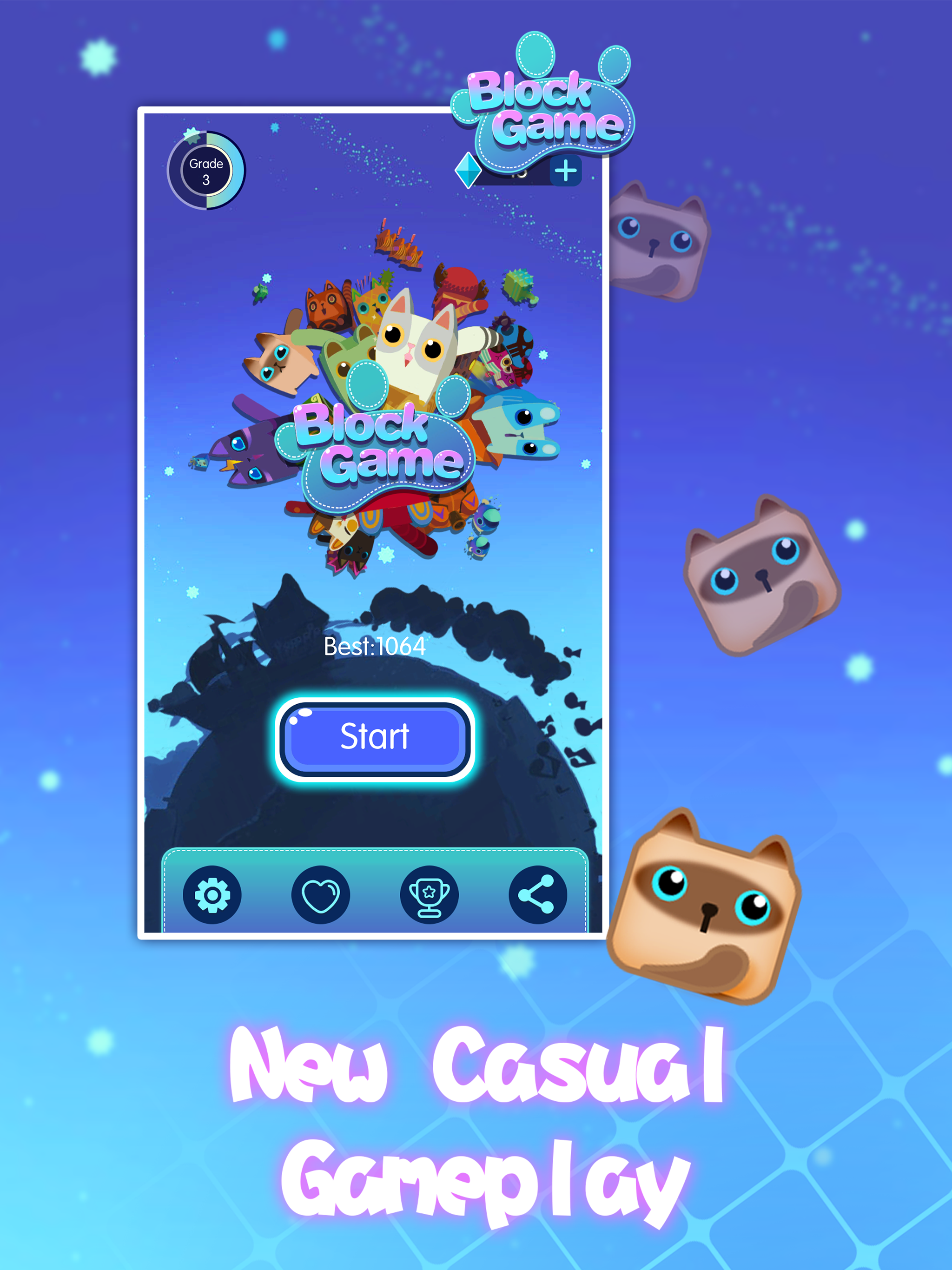 Slides Block Puzzle: Cats Match Game screenshot game