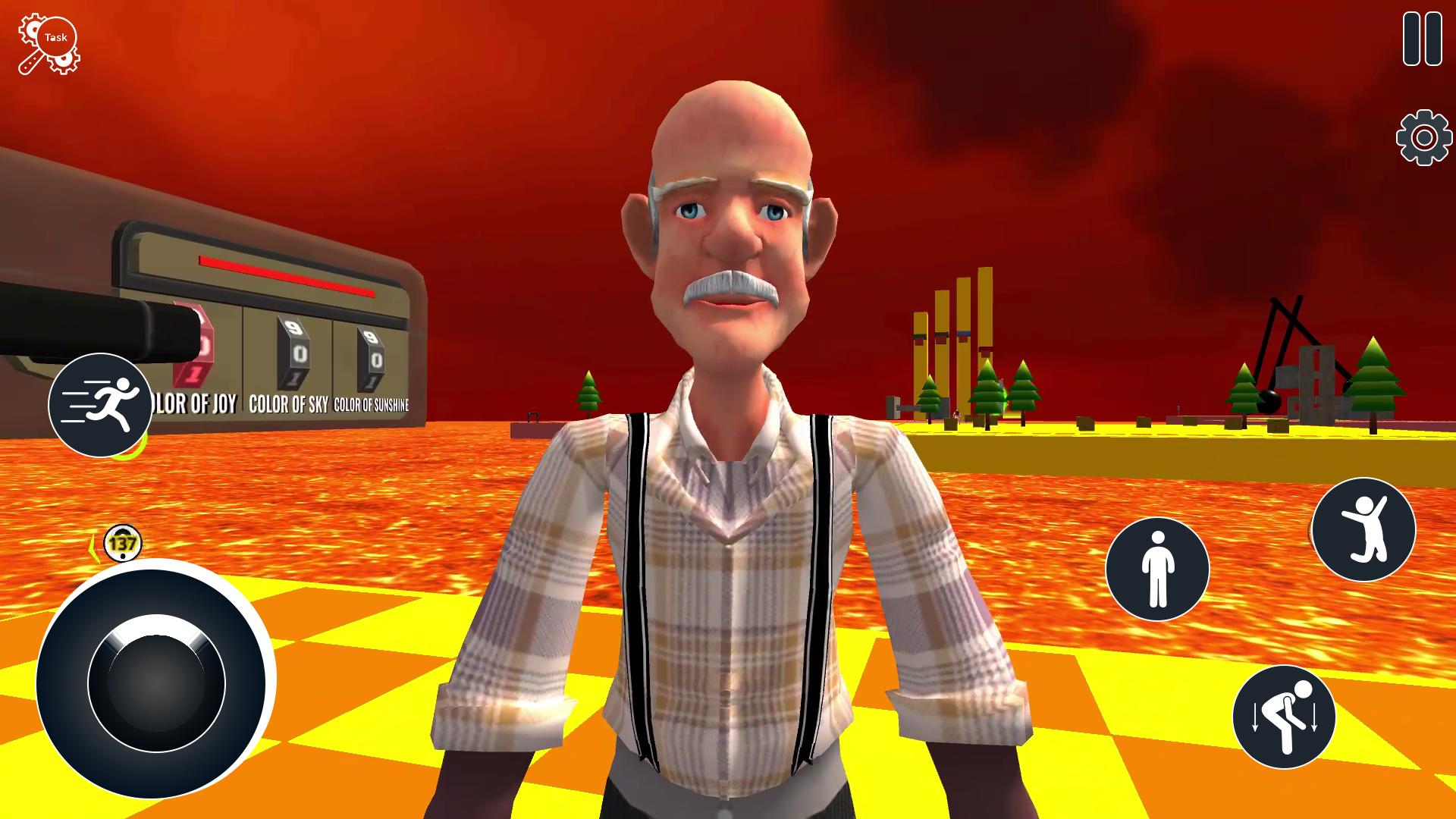 Bad Granny Parkour: Lava Floor Game Screenshot
