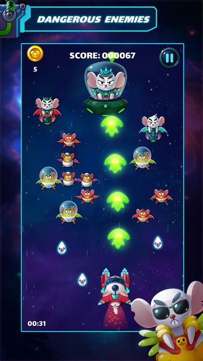 Cat Shooter: Space Attack Game Screenshot