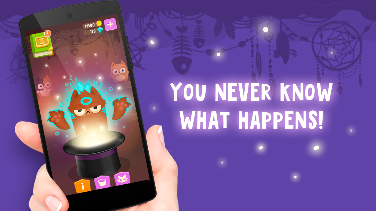 Breed cats using magic skills: Game Screenshot