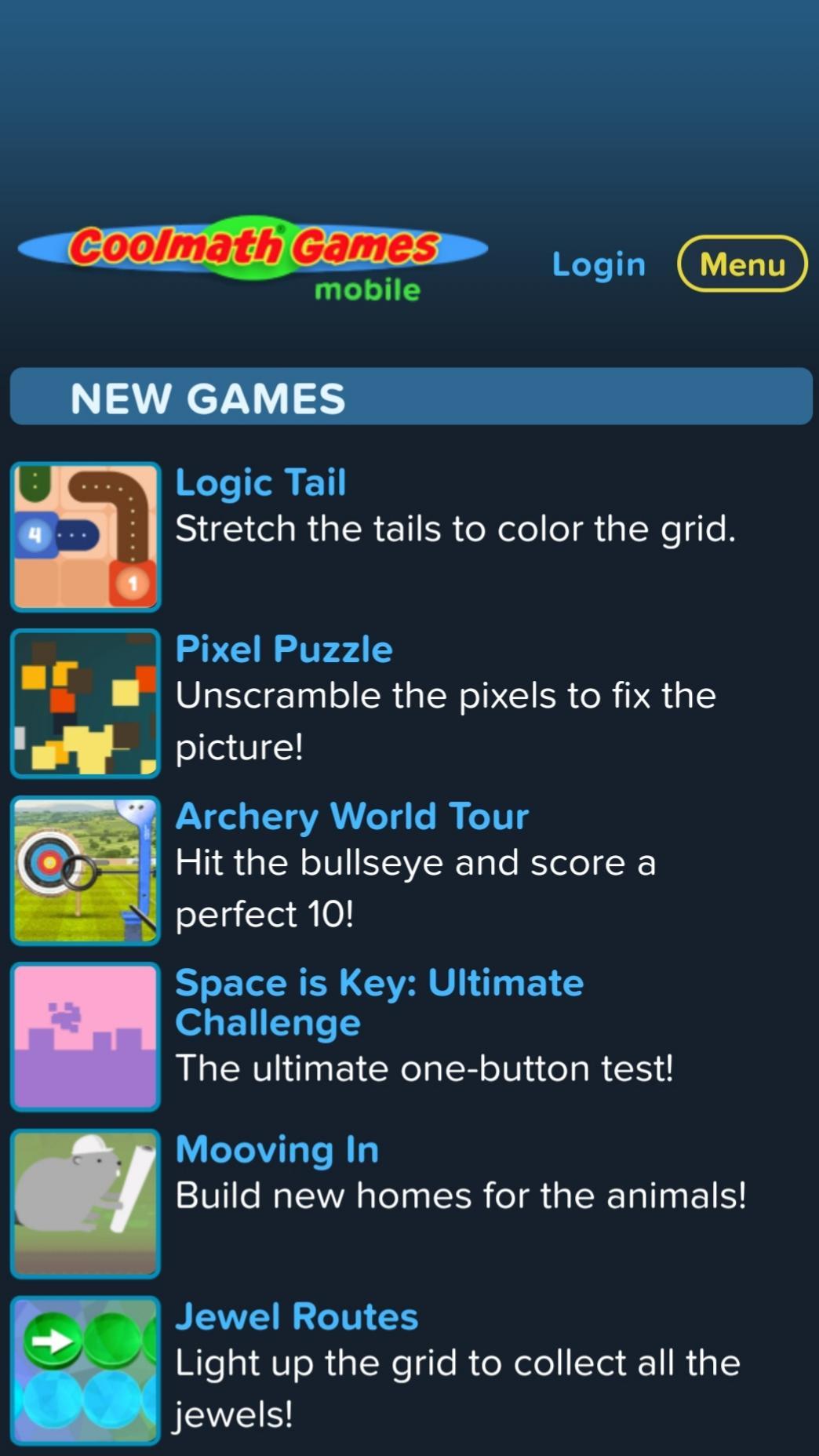Screenshot of Cool Math Games