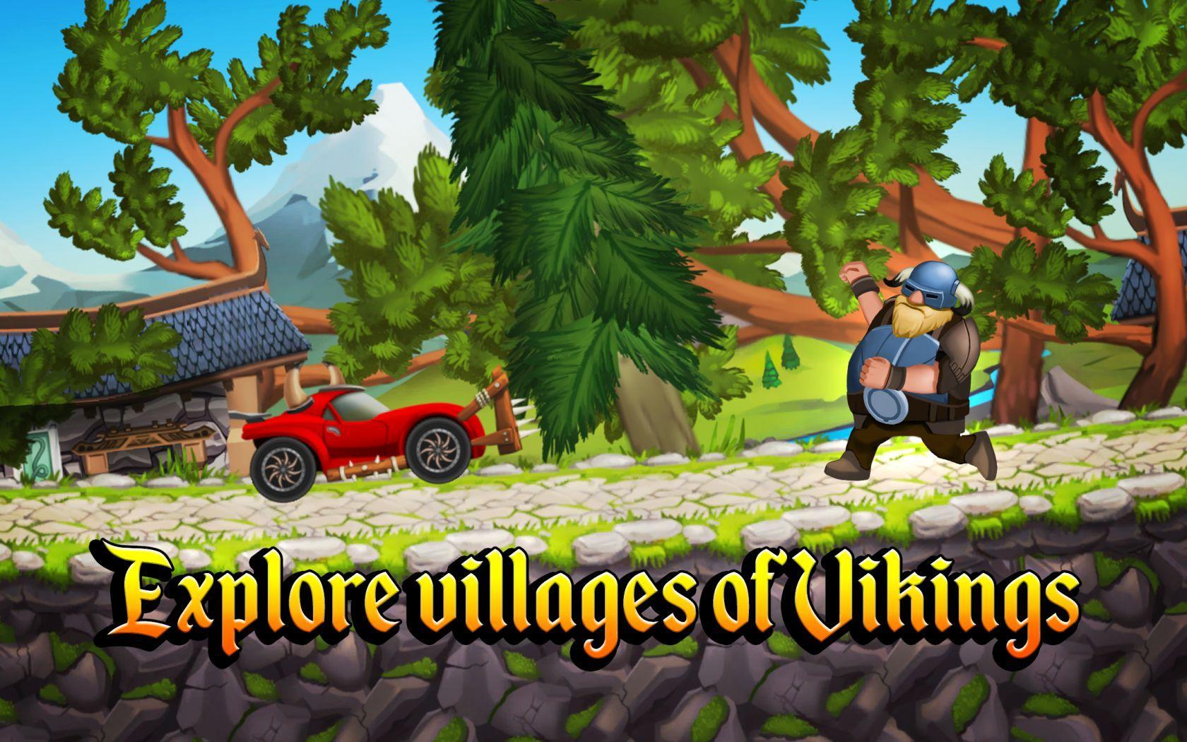 Captura de Tela do Jogo Viking Legends: Funny Car Race Game