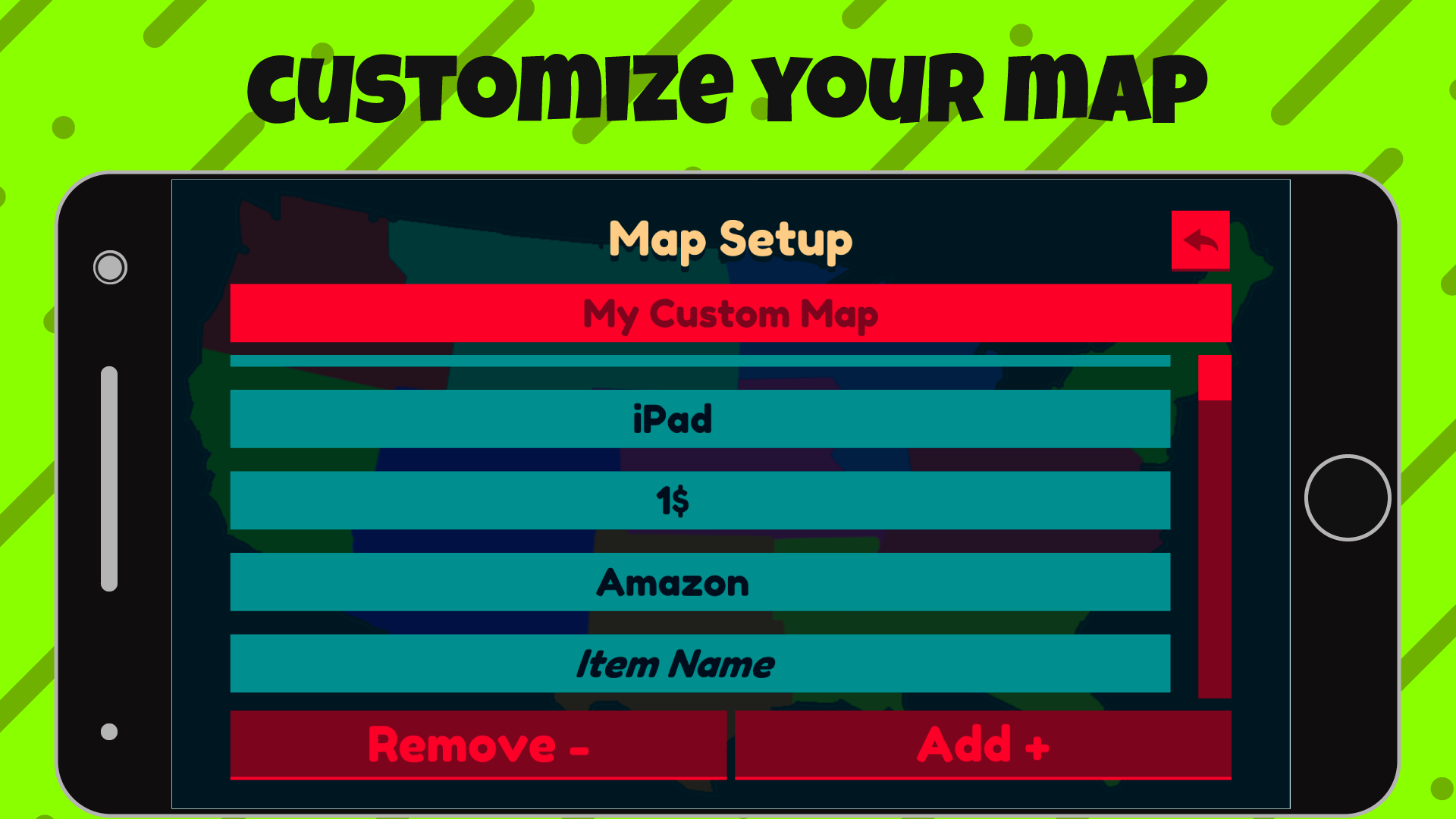 Throwing a Dart at a Map Game Screenshot