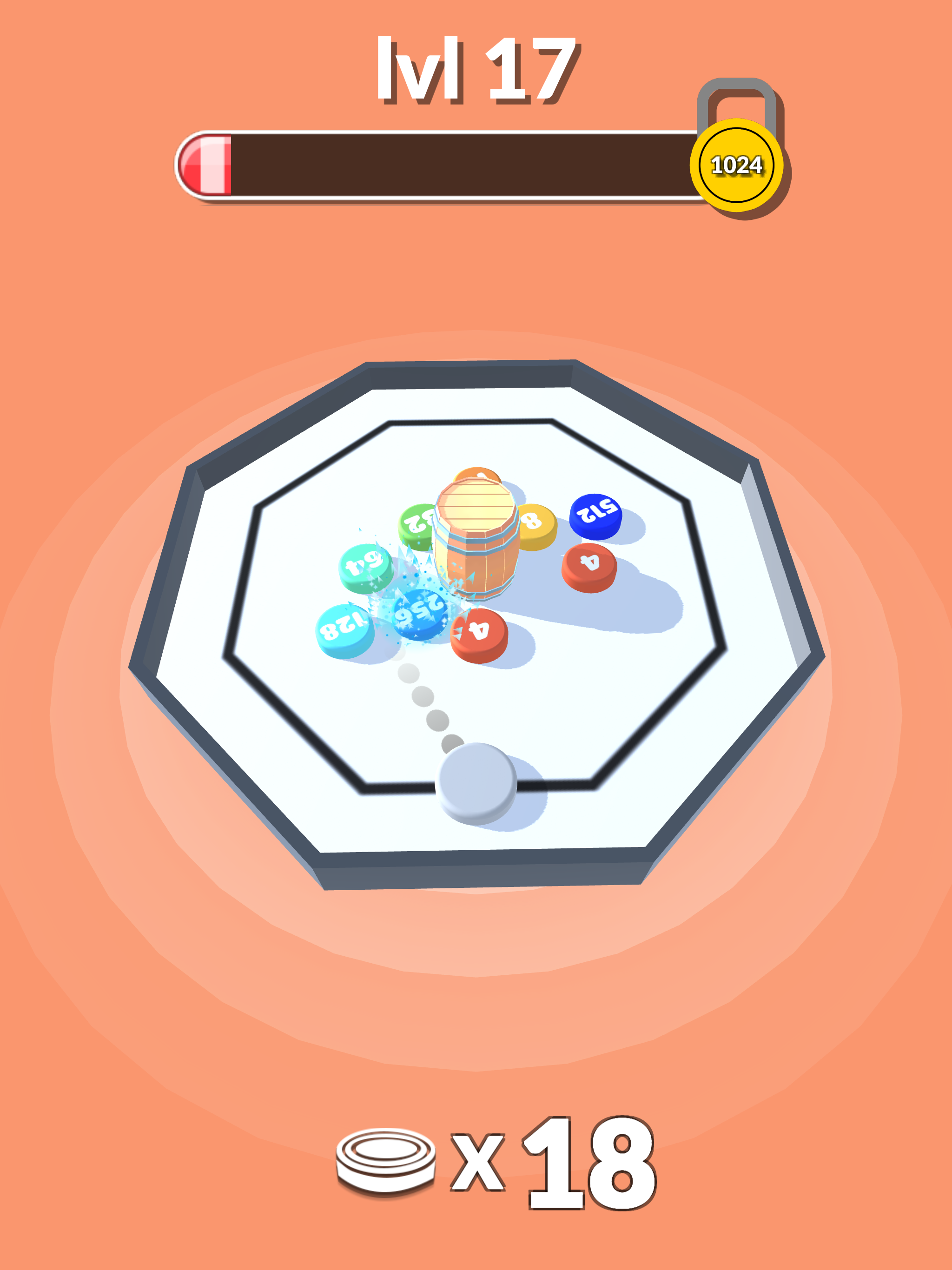 2048 Merge Pool Game Screenshot