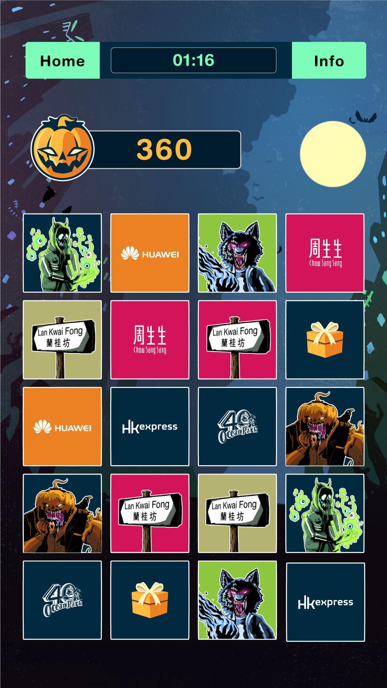 Screenshot of Monster Mash Matching Game