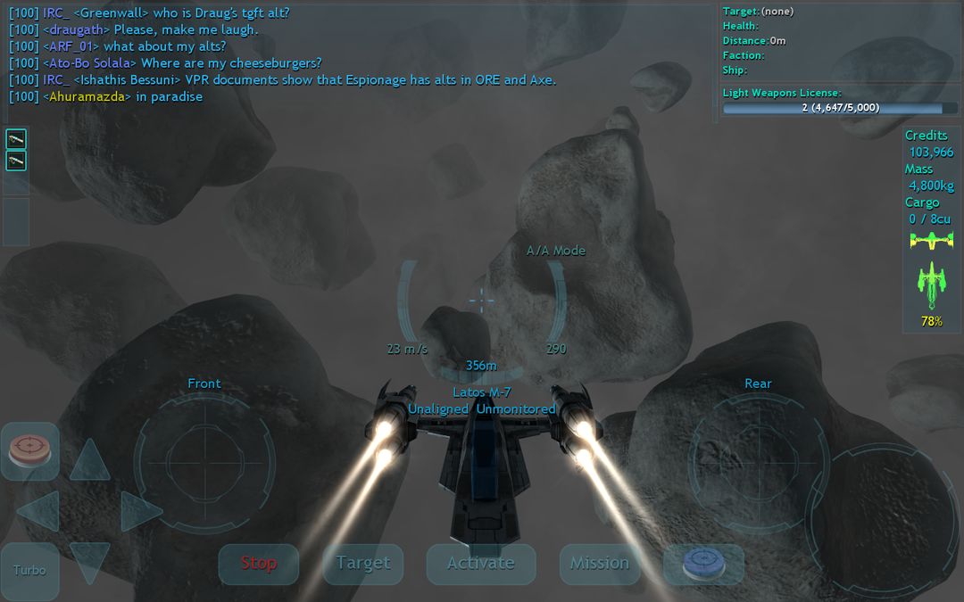 Screenshot of Vendetta Online (3D Space MMO)