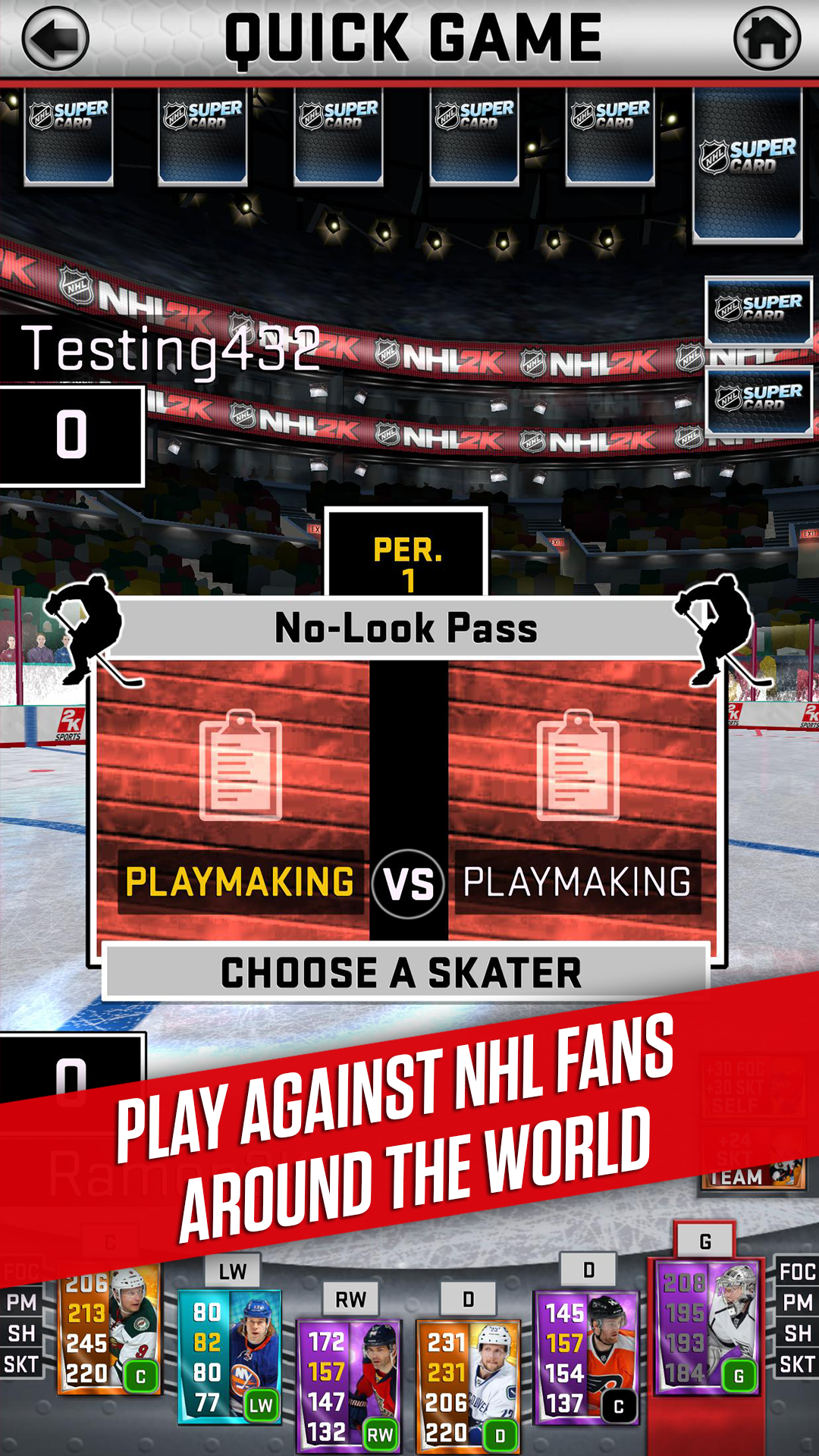 Screenshot of NHL SuperCard