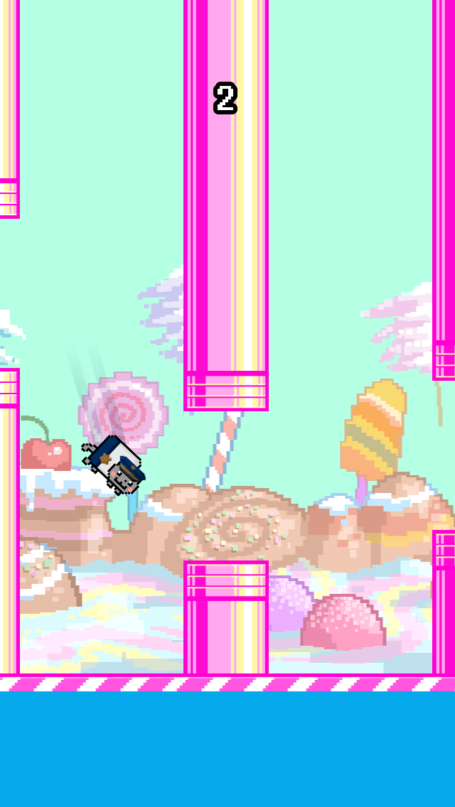 Flappy Nyan: flying cat wings 遊戲截圖