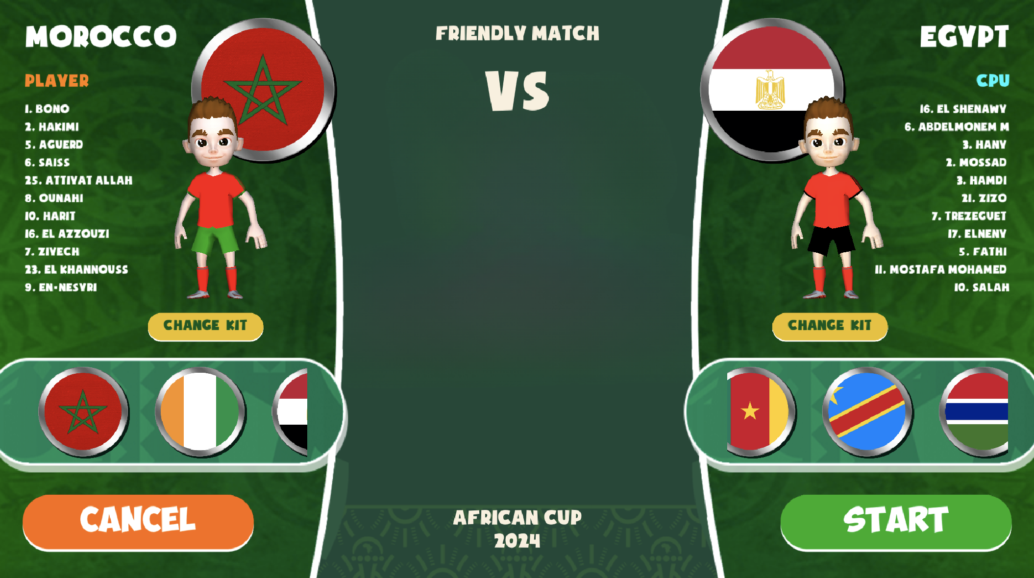 Cuplikan Layar Game African Cup Football Game 2024