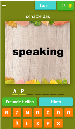 German learning game Game Screenshot