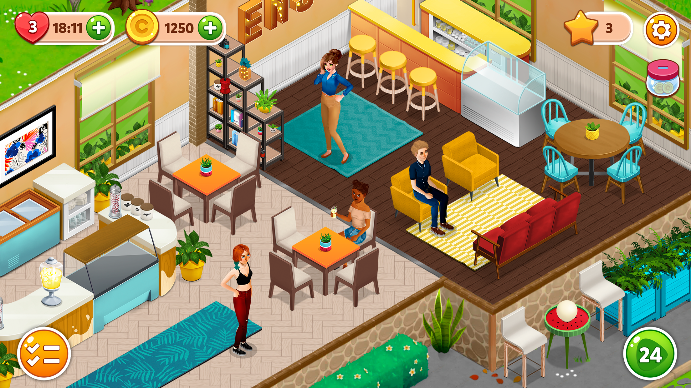 Mansion Cafe: Match 3 & Design Game Screenshot