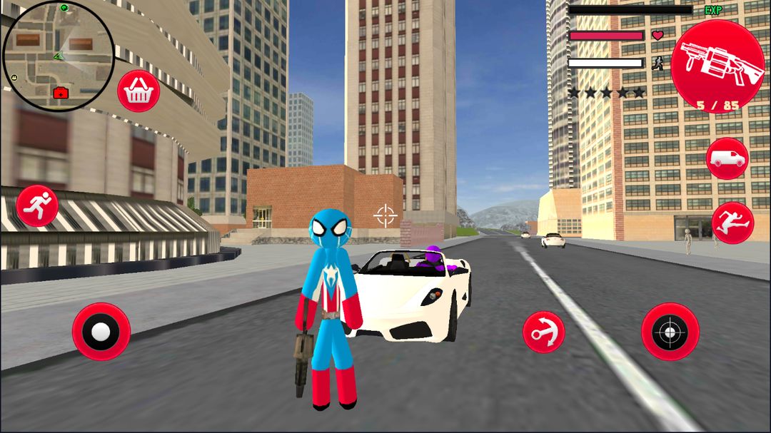 Spider Capitaine american Stickman Rope Hero Crime screenshot game