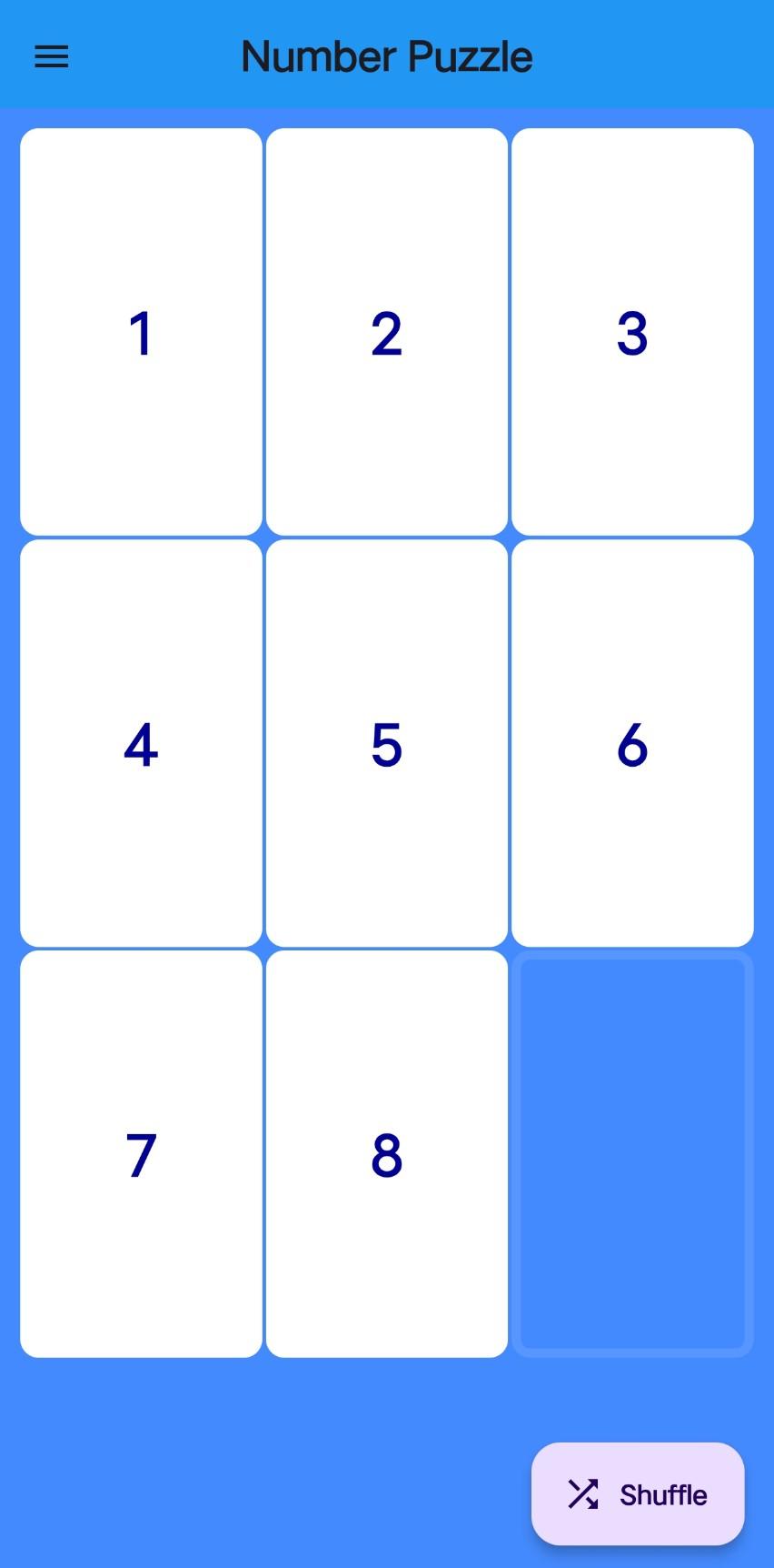 Number Puzzle 3X3 Game Screenshot