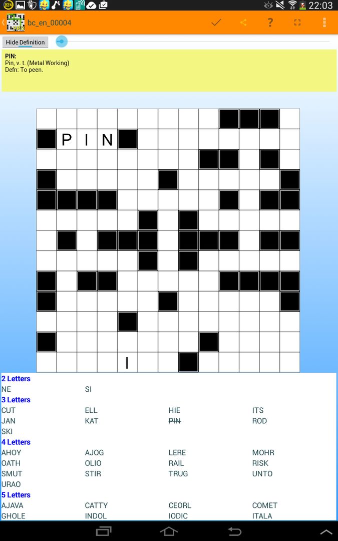 Fill ins puzzles word puzzles screenshot game