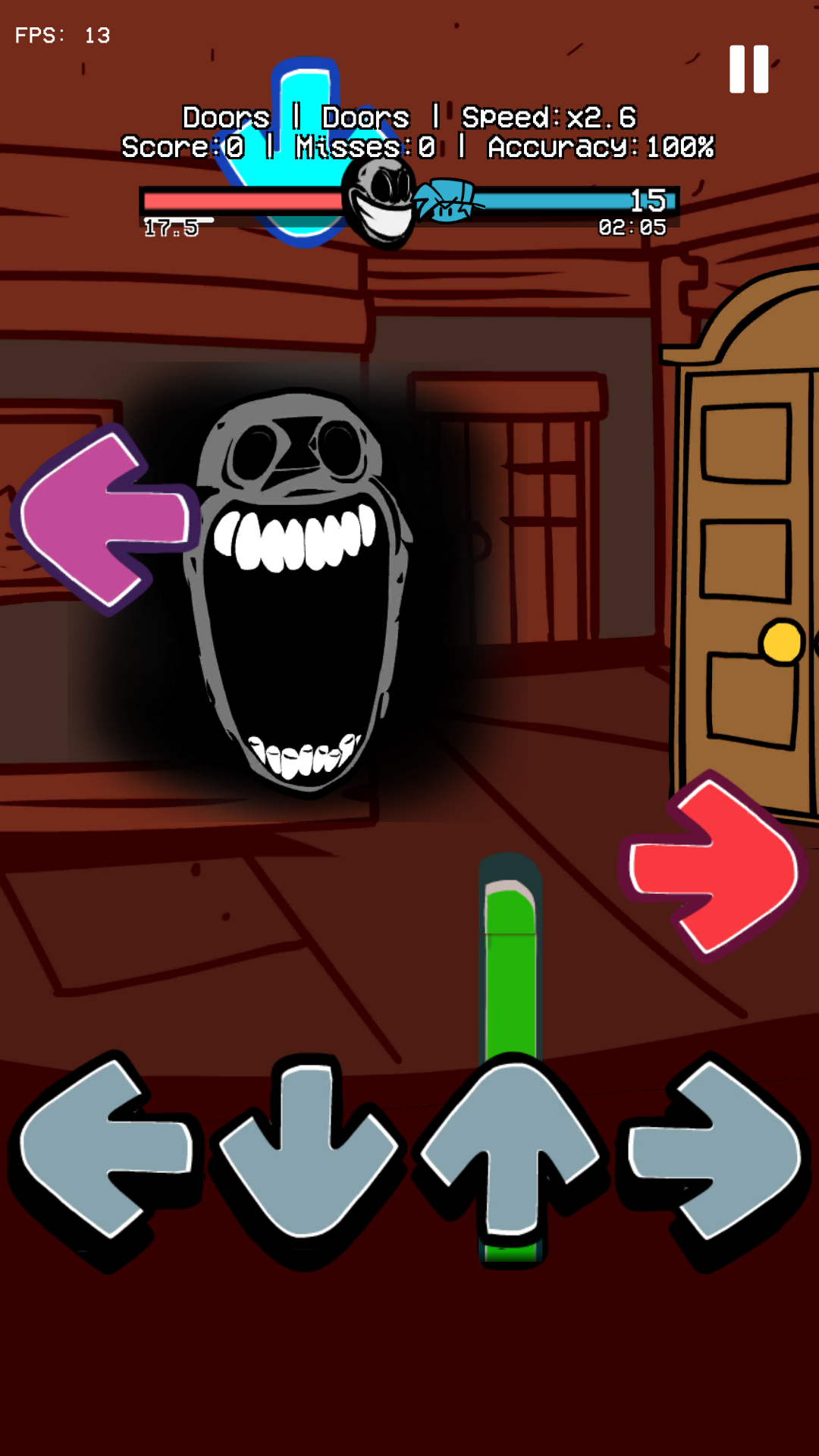 FNF Mod vs Funkin DOORS V2.0 ゲームのスクリーンショット