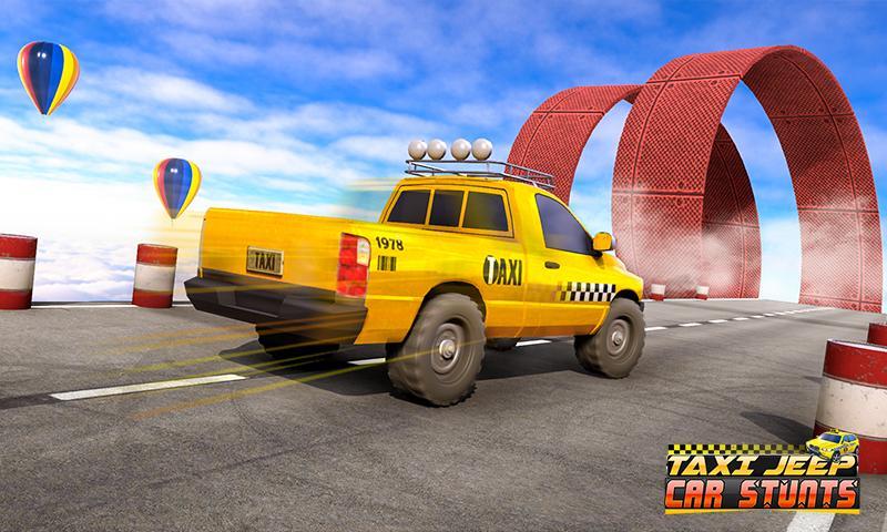 Screenshot 1 of Jogos de acrobacias de carros de jipe ​​de táxi 3D: acrobacias de carros de rampa 1.0.4