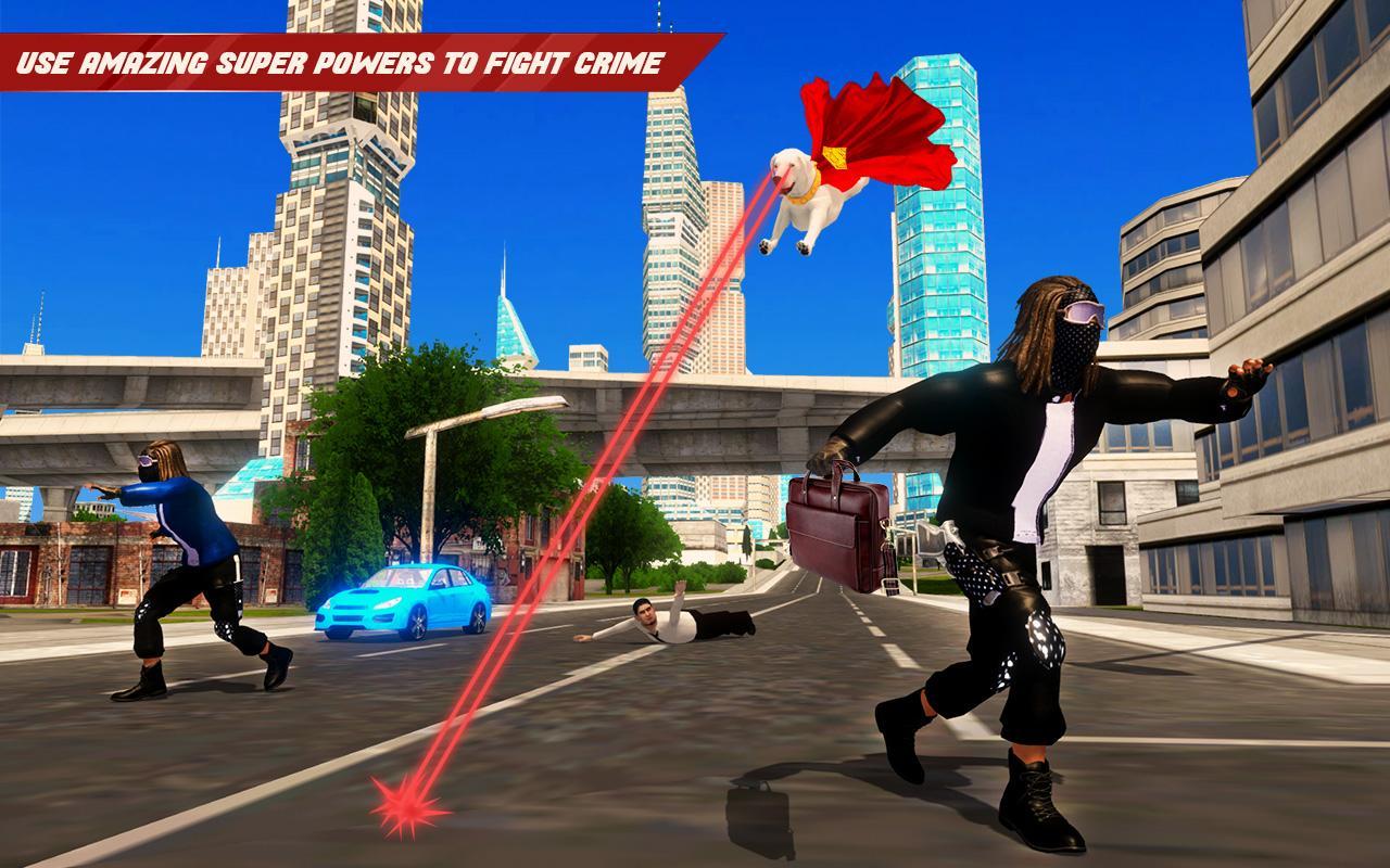 Flying Superhero Dog Hero City Rescue: Dog Games Game Screenshot