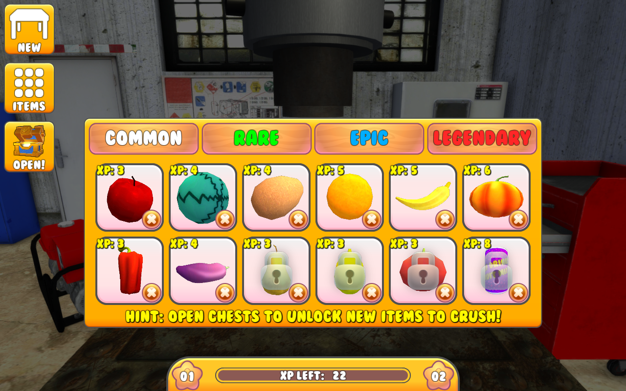 Hydraulic Press Simulator : Little Inferno Game Screenshot