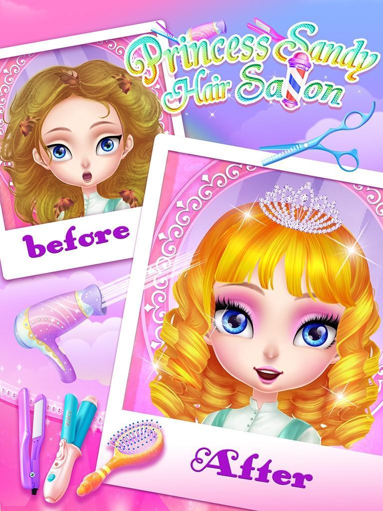 Princess Sandy-Hair Salon Game Screenshot