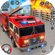 Feuerwehrauto und Rettungssimulator