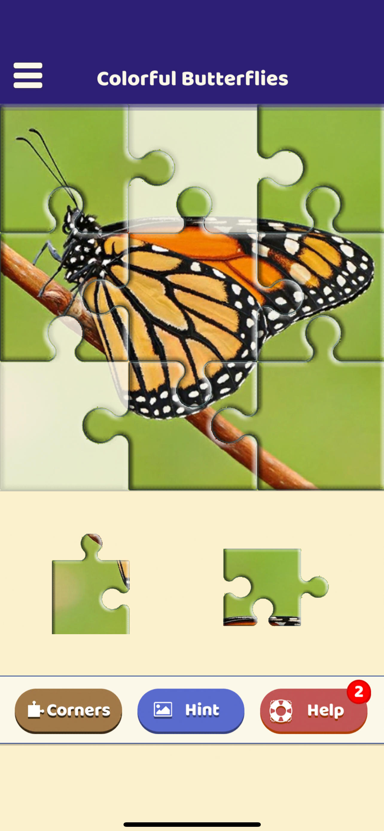 Colorful Butterflies Puzzle Game Screenshot
