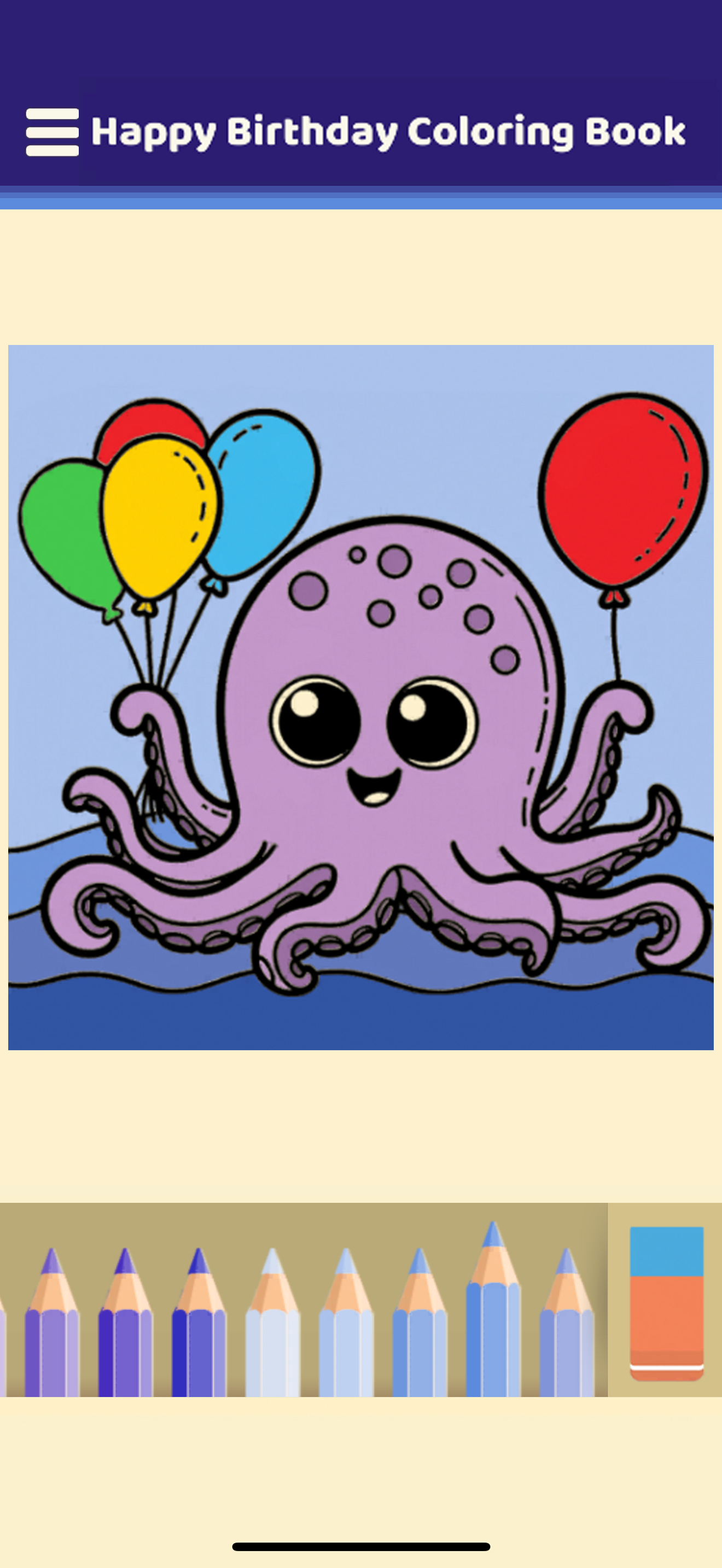 Happy Birthday Coloring Book Game Screenshot