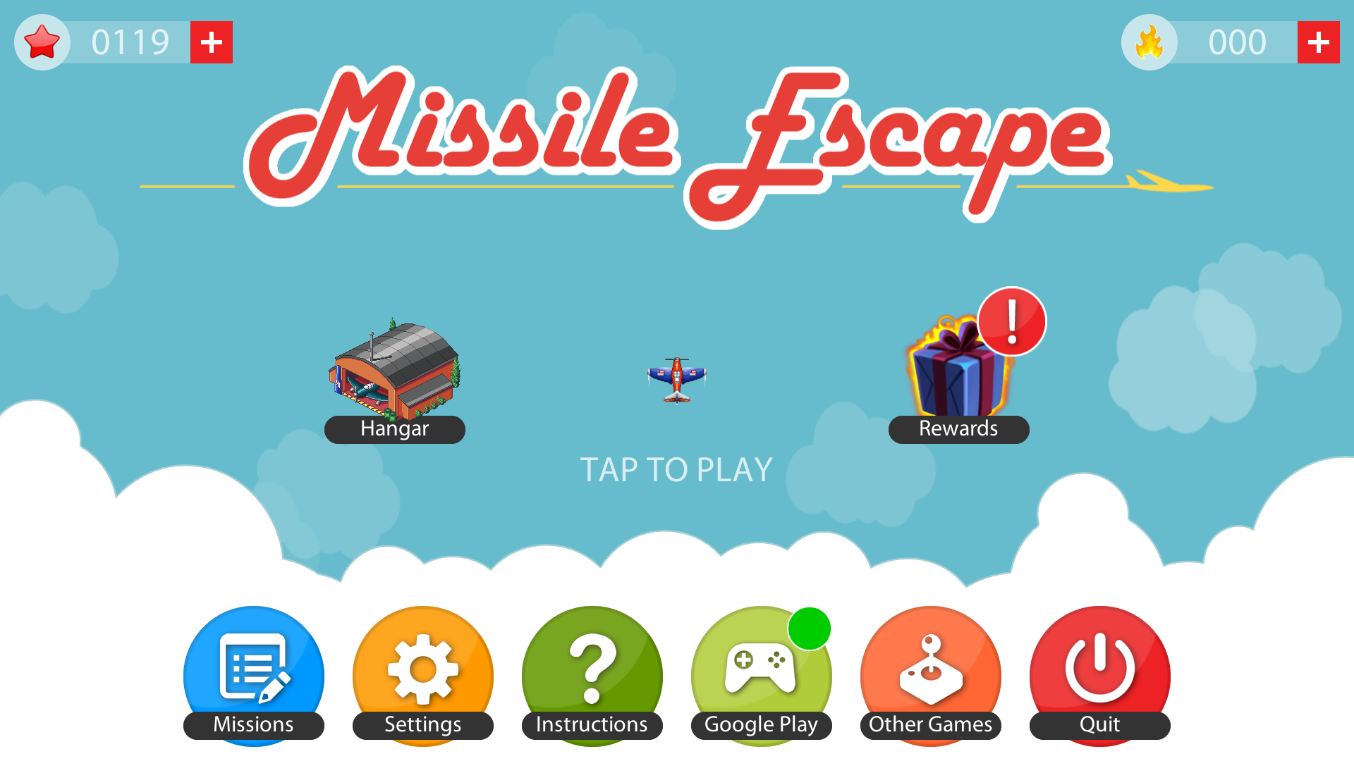 Missile Escape 게임 스크린 샷