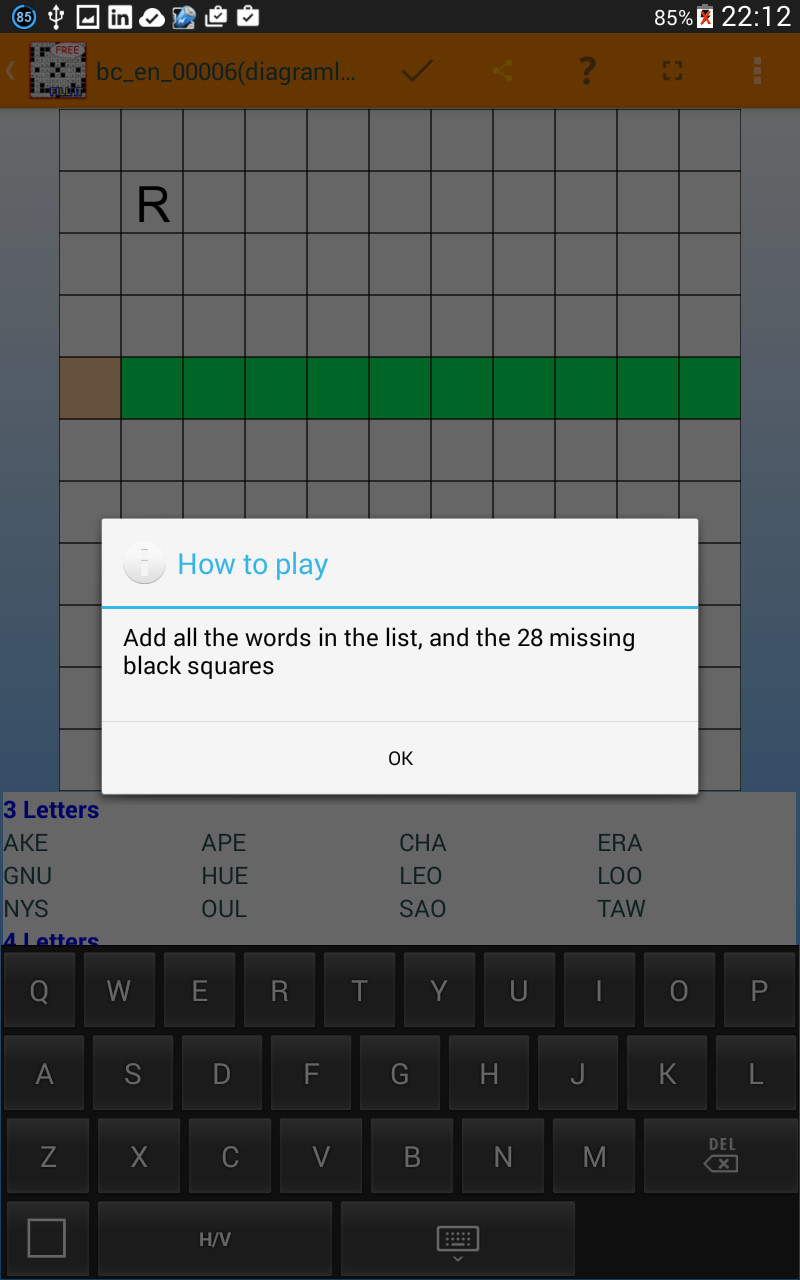 Cuplikan Layar Game Fill ins puzzles word puzzles