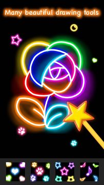 Learn To Draw Glow Flower Game Screenshot