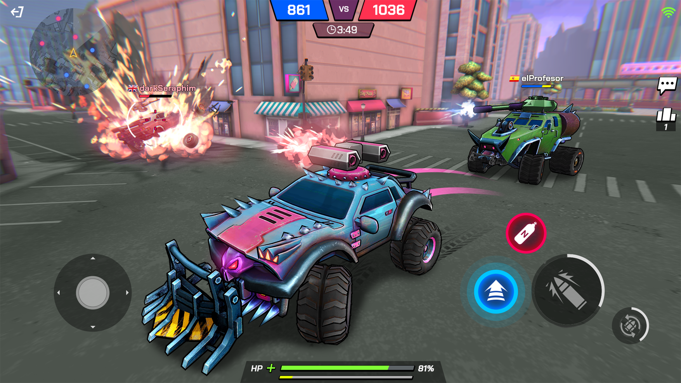 Battle Cars: 車のバトルアリーナ ゲームのスクリーンショット