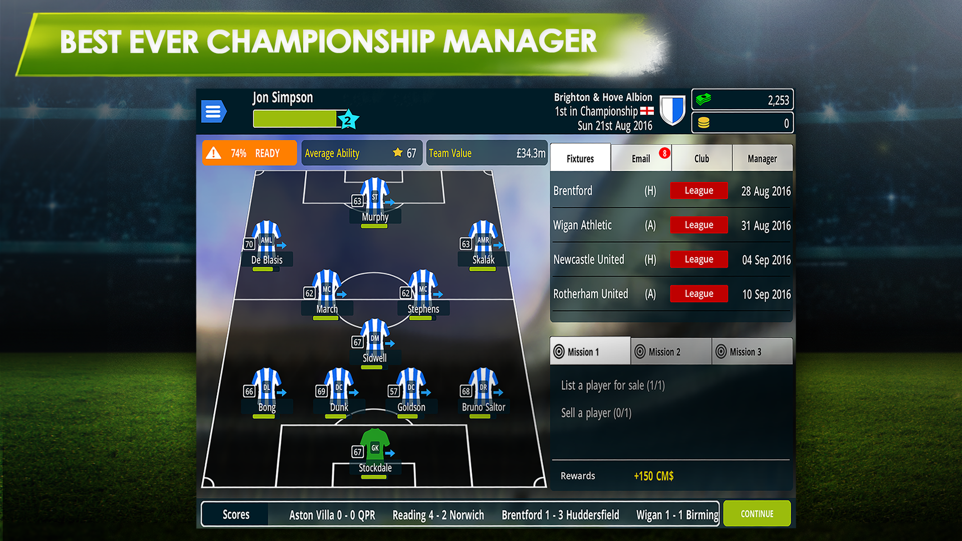 Championship Manager 17 게임 스크린 샷