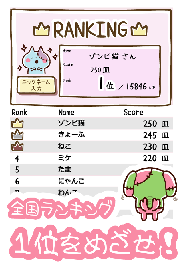 きょーふ ! ゾンビ猫くるくる回転寿司！ ภาพหน้าจอเกม