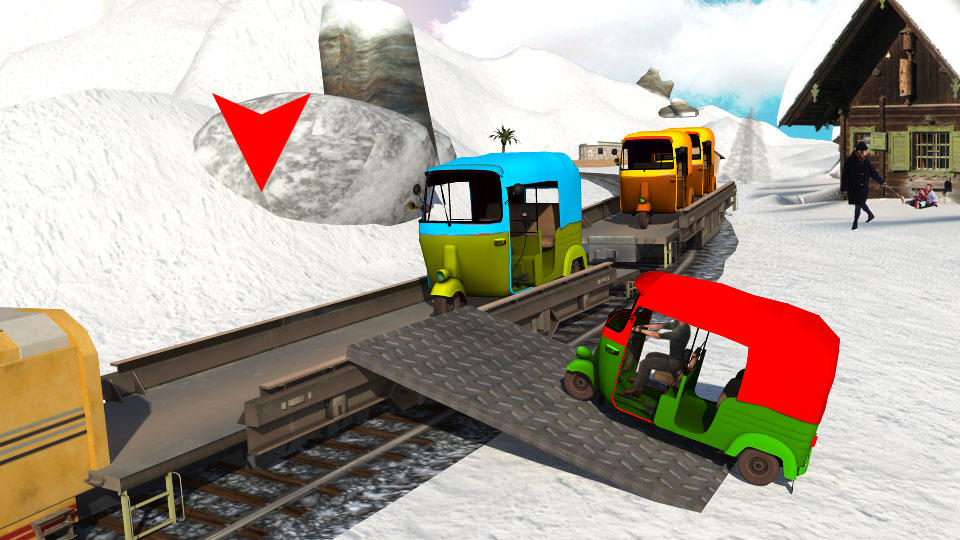 Auto Rickshaw Cargo Train Game Game Screenshot