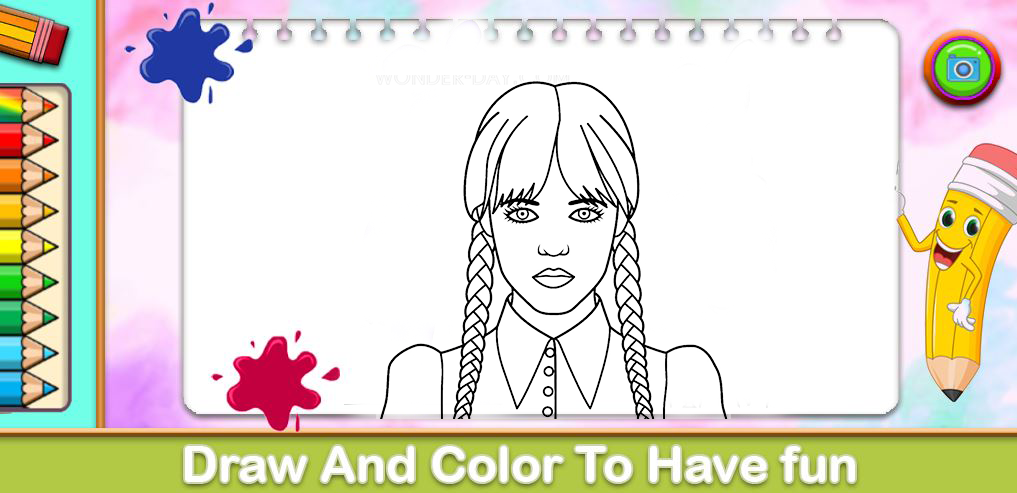 Jenna Ortega Coloring Game Game Screenshot