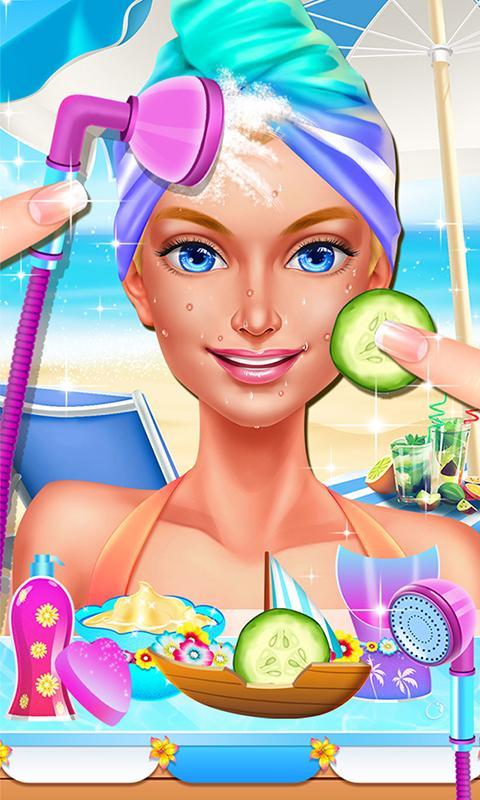 Captura de Tela do Jogo Summer Girl! Beach PARTY Salon