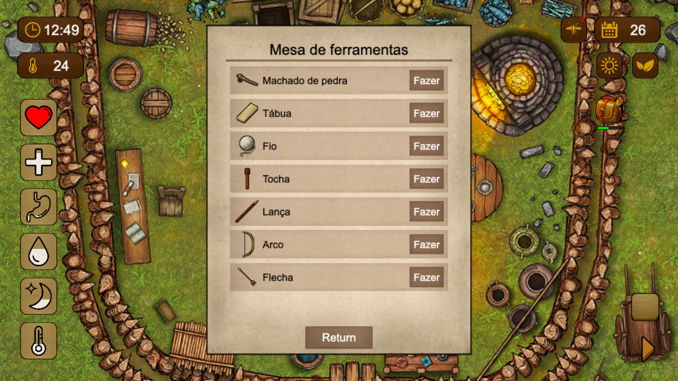 Captura de Tela do Jogo Sobrevivência Ilha 100 Dias