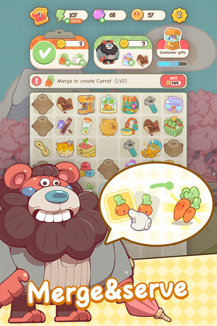 Strange Carnival:Merge&Cook Game Screenshot