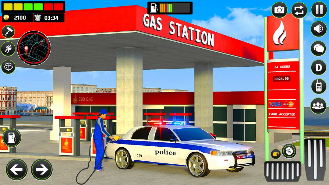 加油站警車停車場遊戲截圖