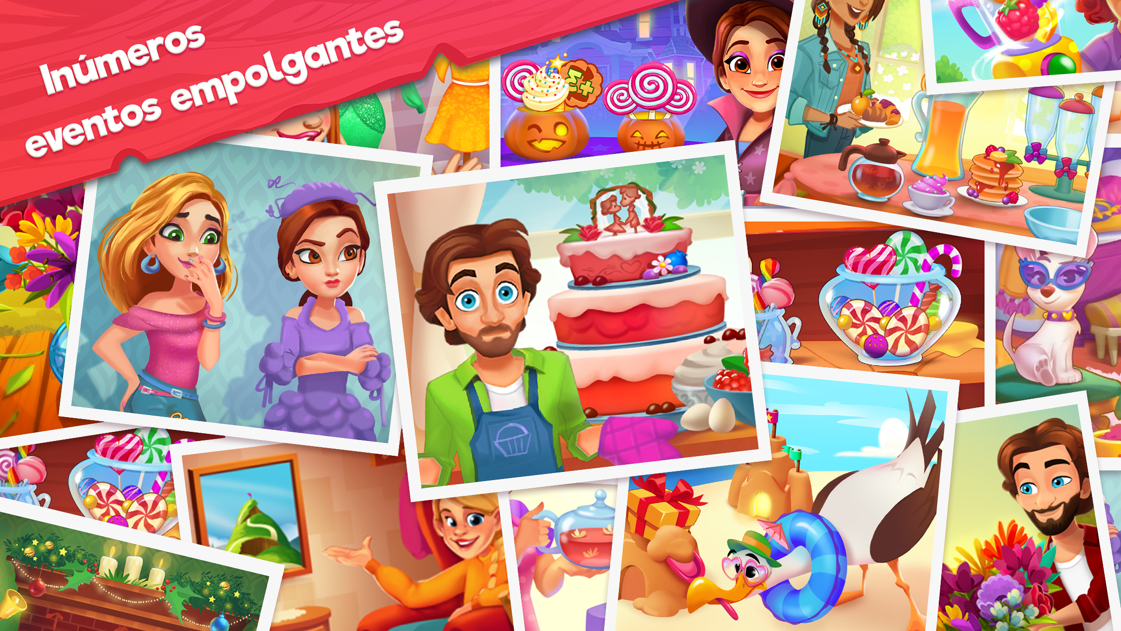 Captura de Tela do Jogo Delicious B&B: Decor & Match 3