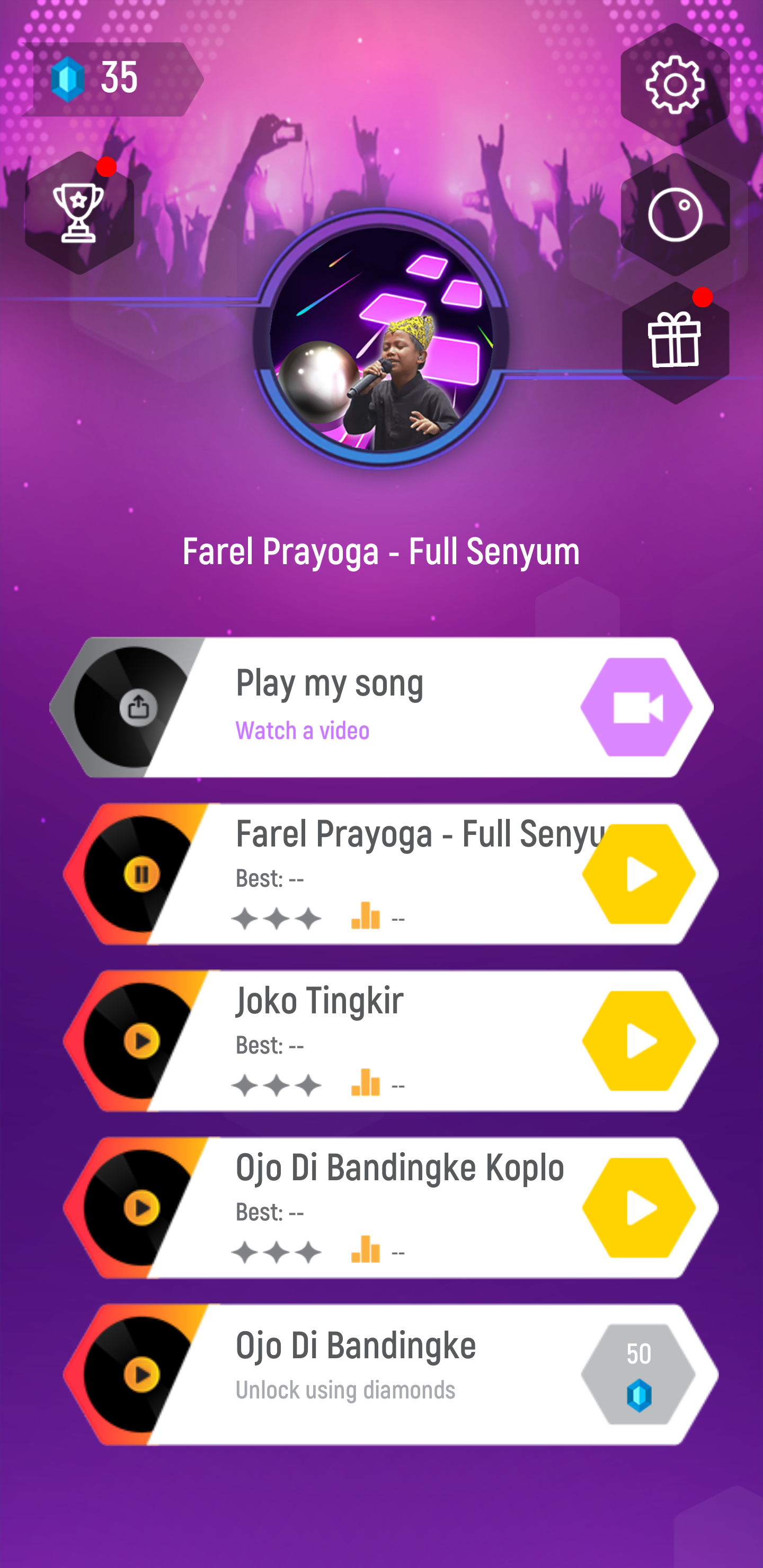 Cuplikan Layar Game Farel Prayoga Song Hoptiles