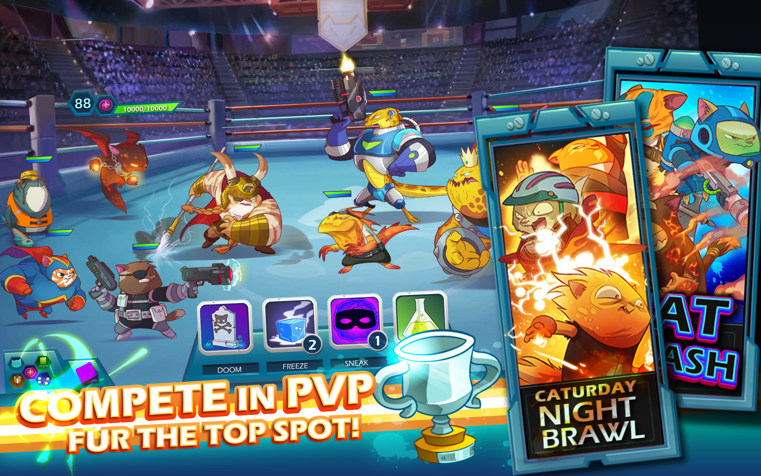 Cuplikan Layar Game 9 Lives: A Tap Cats RPG