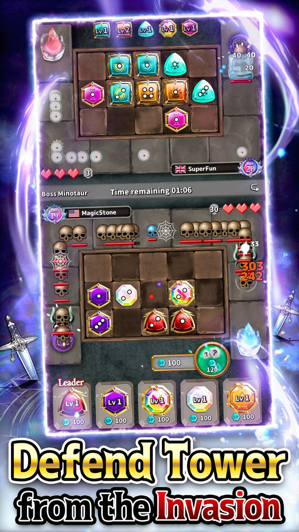 Magic Stone Arena: Random PvP Tower Defense Game screenshot game